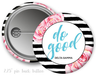 DG Delta Gamma Floral Motto Button