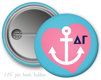  DG Delta Gamma Heart Anchor Button 