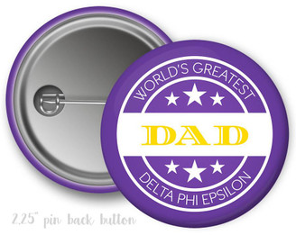  DPhiE Delta Phi Epsilon Best Dad Ever Button 