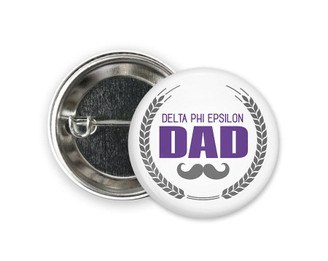  DPhiE Delta Phi Epsilon Dad Stache  Greek Pinback Sorority  Button 