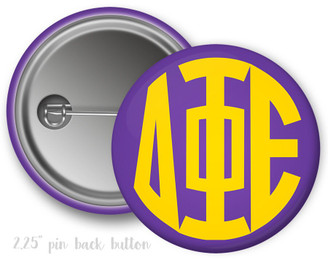 DPhiE Delta Phi Epsilon Monogram Button