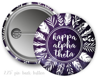KAO Kappa Alpha Theta Feathers Sorority  Button