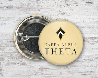 KAO Kappa Alpha Theta Logo  Greek Pinback Sorority  Button