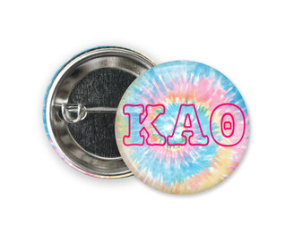 KAO Kappa Alpha Theta Tie Dye  Greek Pinback Sorority  Button