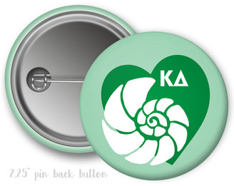 KD Kappa Delta Heart Shell Button