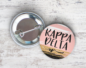 KD Kappa Delta Rose Gold Black Button