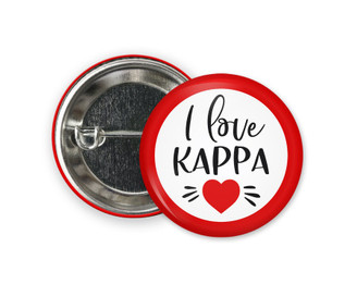 KKG Kappa Kappa Gamma I Love  Greek Pinback Sorority  Button