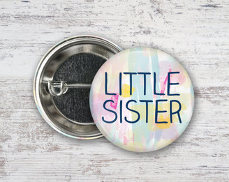 Little Sister Pastel Watercolor  Button Sorority  Button