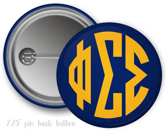 PhiSig Phi Sigma Sigma MonogramSorority  Button