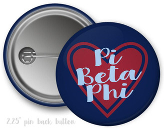  PiPhi Pi Beta Phi Heart Button 