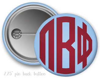 PiPhi Pi Beta Phi Monogram Button