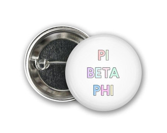  PiPhi Pi Beta Phi Pastel Letters Outline  Greek Pinback Sorority  Button 