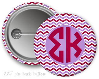 SK Sigma Kappa Chevron Monogram Button