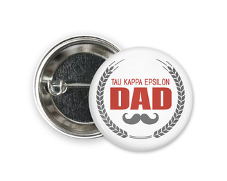 TKE Tau Kappa Epsilon Dad Stache  Greek Pinback  Button