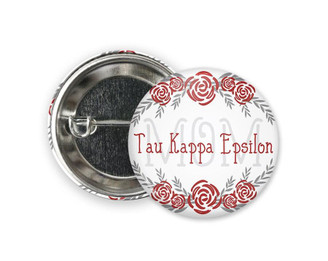  TKE Tau Kappa Epsilon Mom Floral  Greek Pinback  Button 