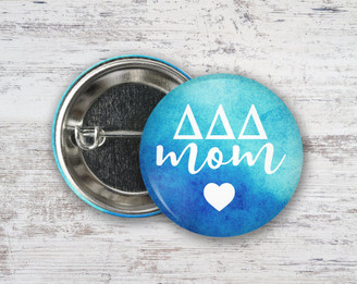 TriDelta Delta Delta Delta Watercolor Mom Heart Button