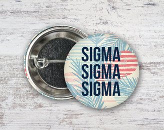TriSigma Sigma Sigma Sigma Paradise  Greek Pinback Sorority  Button