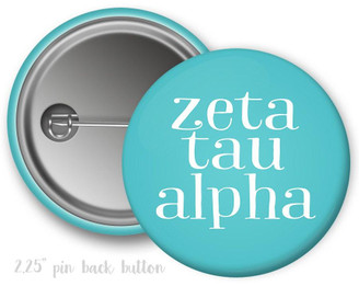  ZTA Zeta Tau Alpha Simple Button 