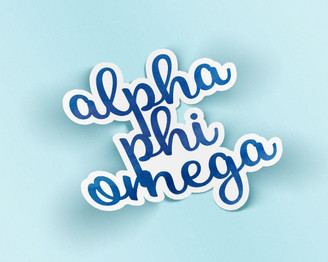  APhiO Alpha Phi Omega Watercolor Script Sticker 