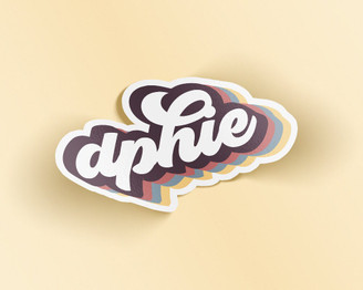 DPhiE Delta Phi Epsilon Retro Script Sticker