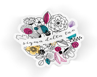  SDT Sigma Delta Tau Flower Sticker 
