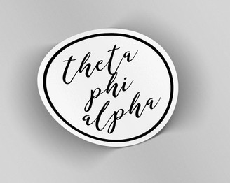 TPA Theta Phi Alpha Circle Script Sticker