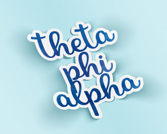 TPA Theta Phi Alpha Watercolor Script Sticker