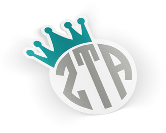 ZTA Zeta Tau Alpha Crown Monogram Decal Sorority Decal Laptop Sticker Car Decal