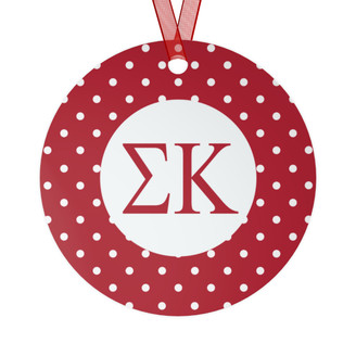 Sigma Kappa Red Polka Dots Christmas Ornaments