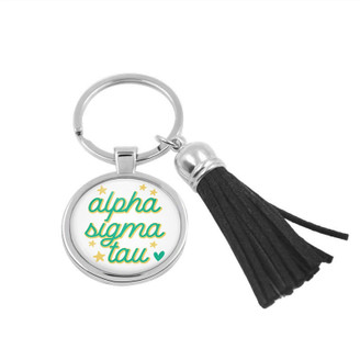 Alpha Sigma Tau Stars Tassel Keychain