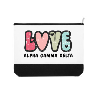 Alpha Gamma Delta Love Canvas Makeup Bag