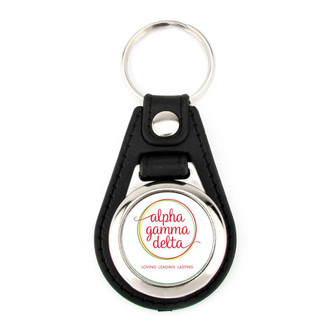  Alpha Gamma Delta Leatherette Teardrop Keychain 