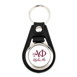  Alpha Phi Leatherette Teardrop Keychain 