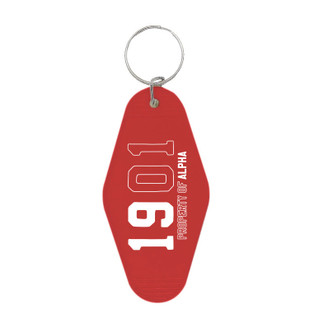 Alpha Sigma Alpha Year Hotel Shaped Keychain