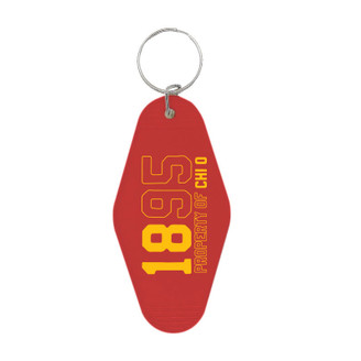 Chi Omega Year Hotel Shaped Keychain