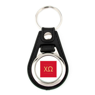  Chi Omega Leatherette Teardrop Keychain 