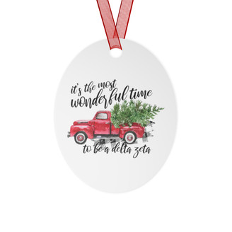 Delta Zeta Red Truck Christmas Ornaments