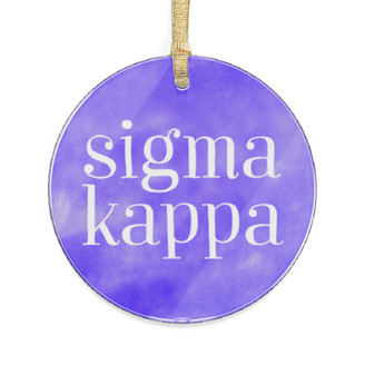 Round Sigma Kappa Watercolor Acrylic Ornaments