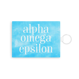 Alpha Omega Epsilon Leather Card Holder