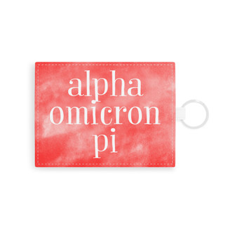Alpha Omicron Pi Leather Card Holder