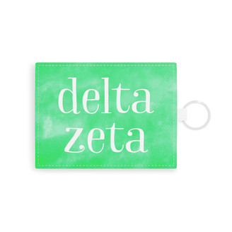 Delta Zeta Leather Card Holder