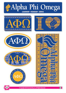 Sorority Shop Alpha Phi  Omega Bohemian Stickers 