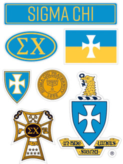 Sigma Chi Fraternity Sticker Sheet- Brand Focus