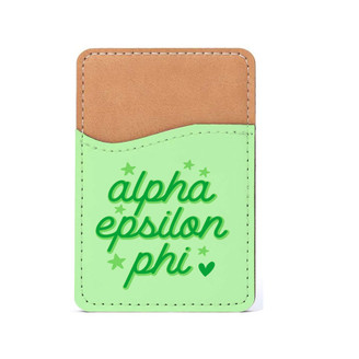 Alpha Epsilon Phi Stars Leatherette Card Pouch Phone Wallet