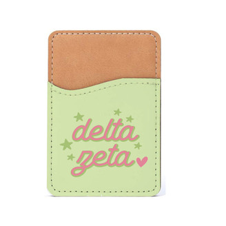 Delta Zeta Stars Leatherette Card Pouch Phone Wallet