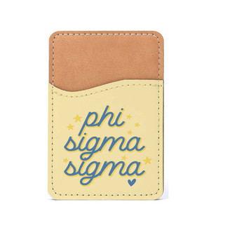 Phi Sigma Sigma Stars Leatherette Card Pouch Phone Wallet