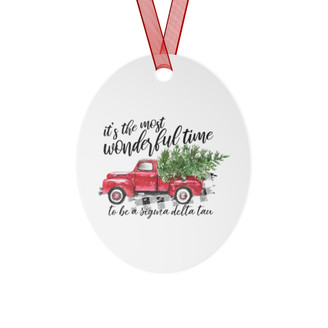 Sigma Delta Tau Red Truck Christmas Ornaments