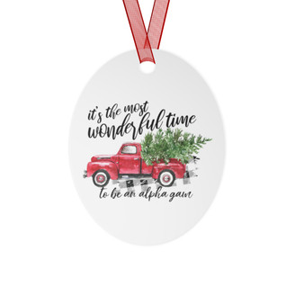 Alpha Gamma Delta Red Truck Christmas Ornaments