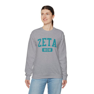 Zeta Tau Alpha Mom Varsity Crewneck Sweatshirts