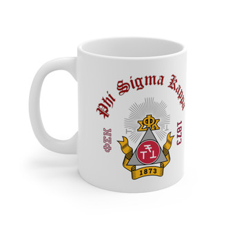 Phi Sigma Kappa Crest & Year Ceramic Coffee Cup, 11oz